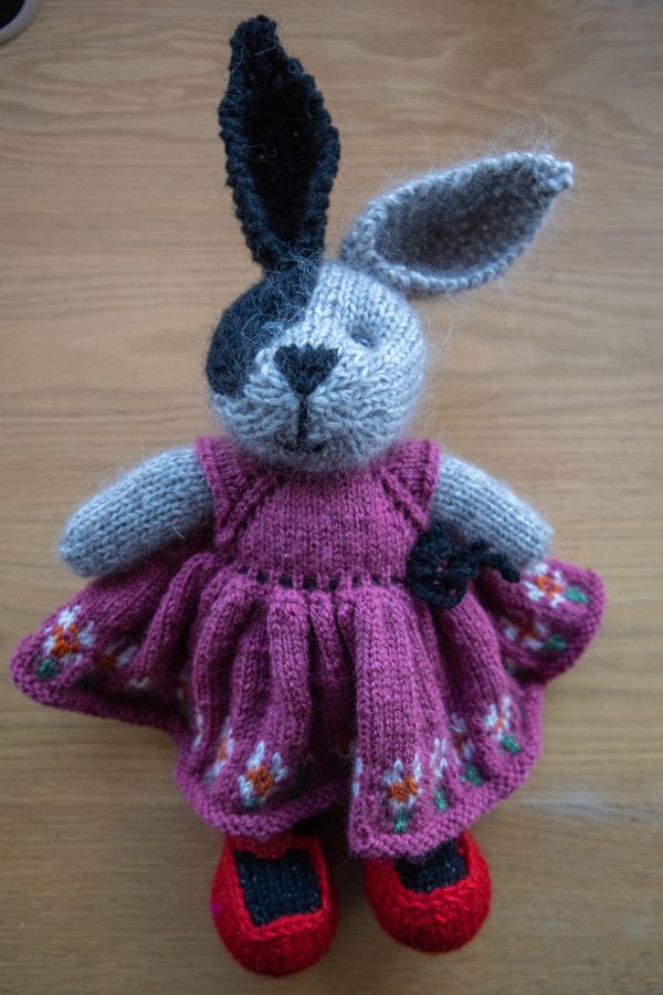 Kanína í rauðum spariskóm