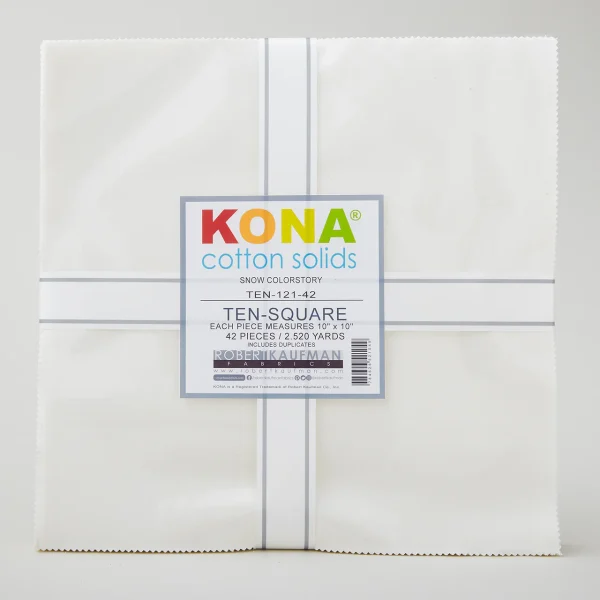 Kona Cotton 10"x10" ferningar - Snow