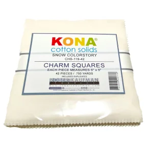 Kona Cotton 5"x5" ferningar - Snow