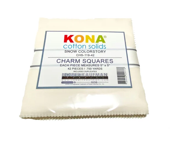 Kona Cotton 5"x5" ferningar - Snow