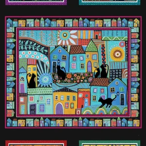 Folktown Cat Panel Multi - 24"