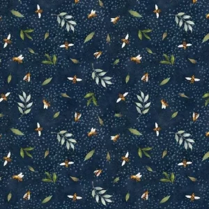 Autumn Sun - Bees Tossed - Navy