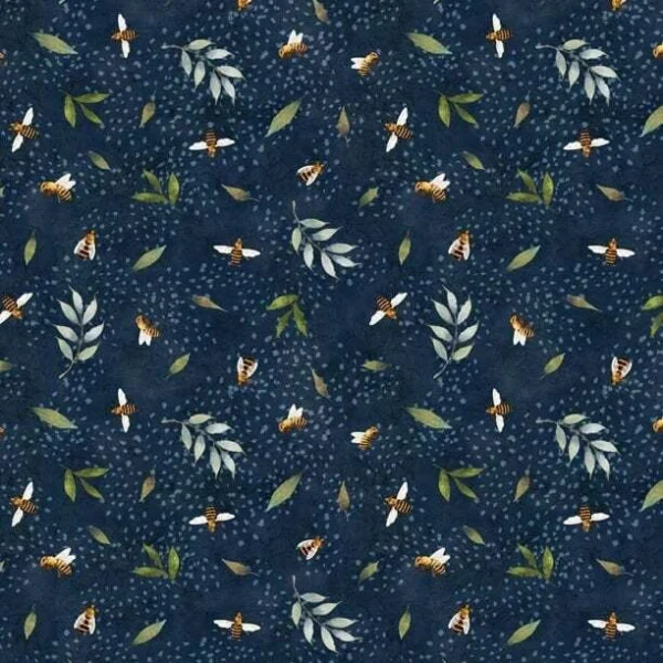 Autumn Sun - Bees Tossed - Navy
