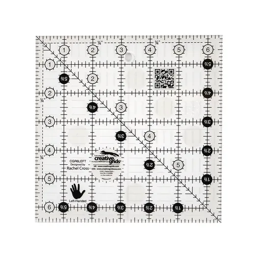 Creative Grids 6-1/2 x 6-1/2 tomma Ferningur - Fyrir örvhenta
