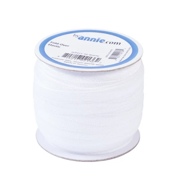 Fold-over teyja - 20mm - Hvít