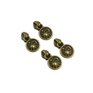 FOUR COSMIC SKY ZIPPER PULLS ANTIQUE