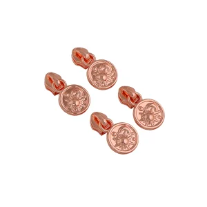 FOUR COSMIC SKY ZIPPER PULLS ROSE GOLD