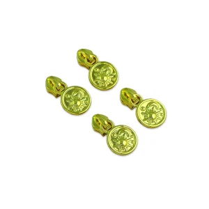 FOUR COSMIC SKY ZIPPER PULLS GOLD